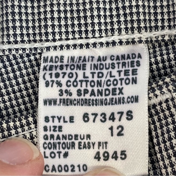 French Dressing Jeanswear Paris Black White Houndstooth Pants Women’s - Picture 5 of 9